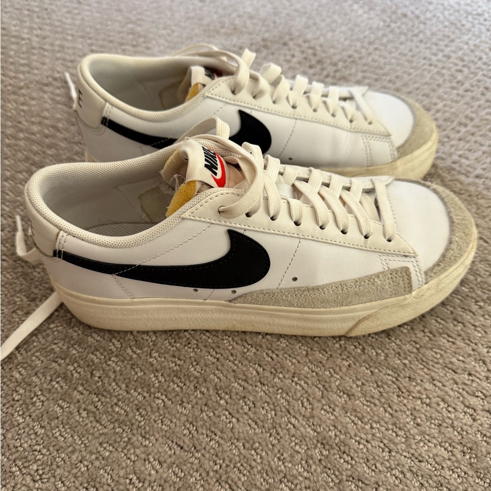 Nike Blazer Platform White and Black Low-Top Sneakers